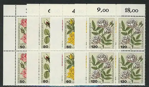 680-683 Wofa Roses de jardin 1982, E-Vbl o.l. phrase **