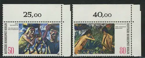 678-679 Moderne Gemälde Pechstein / Mueller, Ecke o.r. Satz **