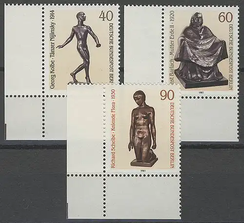 655-657 sculptures 1981, coin et l'ensemble **