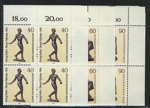 655-657 Skulpturen 1981, E-Vbl o.r. Satz **
