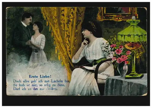 Liebe-AK Erste Liebe! - Erinnerungen, LOTTE 23.4.1913