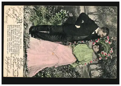 Amour-AK Couple d'amour: demi-papillon, mi-mâle, 4.11.1907