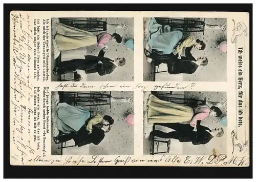 Amour-AK Couple d'amour en 4 images: Je sais un cœur pour lequel je prie.