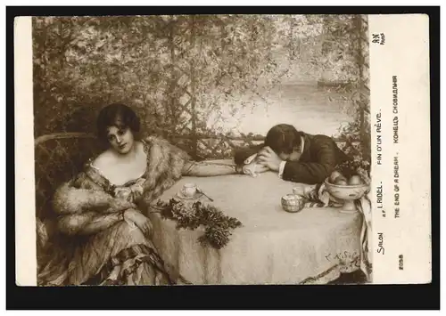 AK d'amour La fin d 'un rêve (avec l étiquetÃ© de bord), 17.12.1917