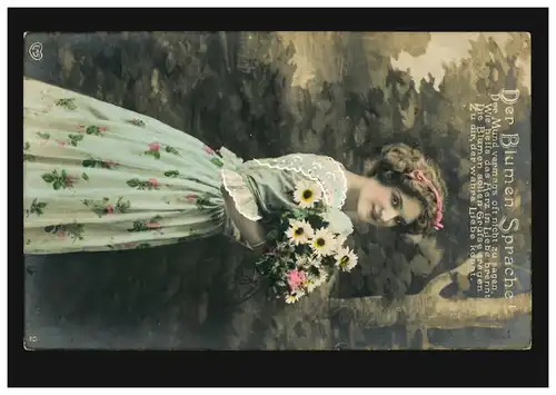 Suisse Amour-AK Femme avec Fleurs: La Langue des Fleurs, ALTERDORF 3.11.1909