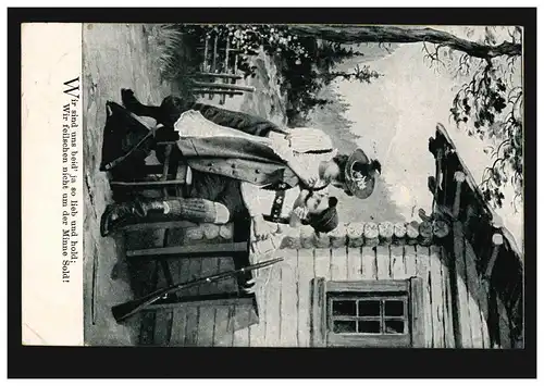 Liebes-AK Liebespaar auf der Alm: Kein Streit um das Geld, LEHE 1907