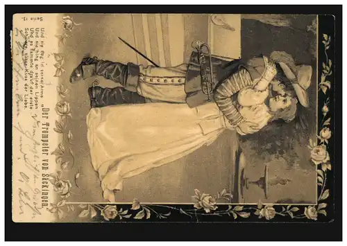 Amour-AK Couple d'amour: Le trompettiste de Säckingen, LEIPZIG 7.7.1903