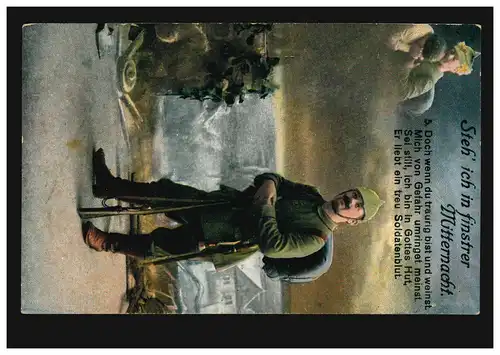 Liebes-AK Militaria - Auf Wache: Steh ich in finstrer Mitternacht, ...