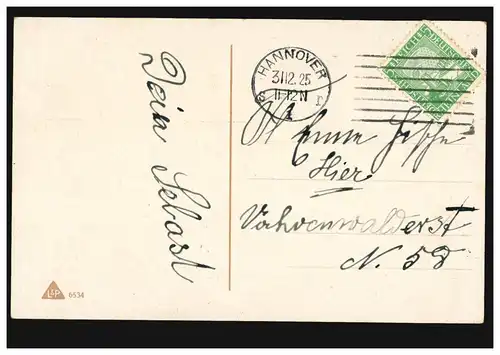 Caricature-AK Prosit Nouvel An! L'amour ne connaît aucun obstacle. HANNOVER 31.12.25