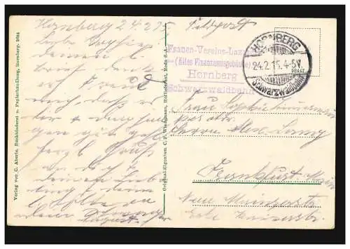 AK Hornberg: Panorama, 24.2.1915 BS Frauen-Vereins-Lazarett Schwarzwaldbahn