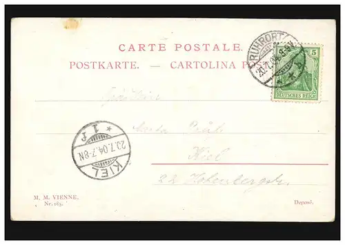 Caricature-AK Le courage appartient au monde ! RUHRORT 20.7.1904 selon KIEL 20.07.04