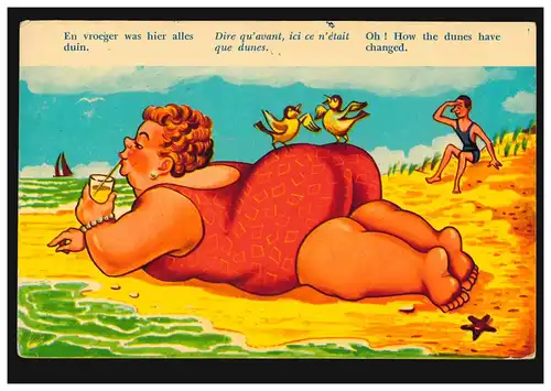 Belgique Caricature-AK Comment les dunes ont-elles changé ? NOUVEAUWPOORT 6.7.64