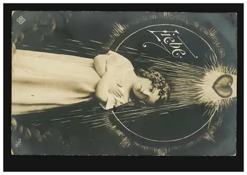 Künstler-AK Kinder: Liebe! - Engel mit Herz, INNERINGEN (HOHENZOLLERN) 24.5.1908