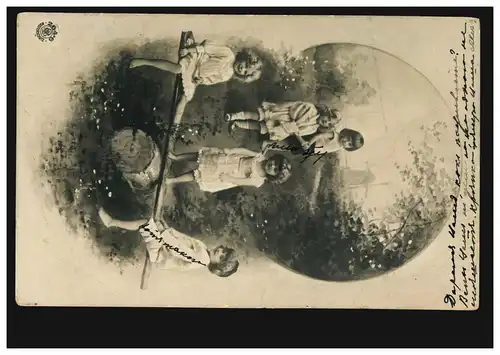 Russie Carte de vue enfants fille sur le bâillon, TIFLIS 2.11.1904