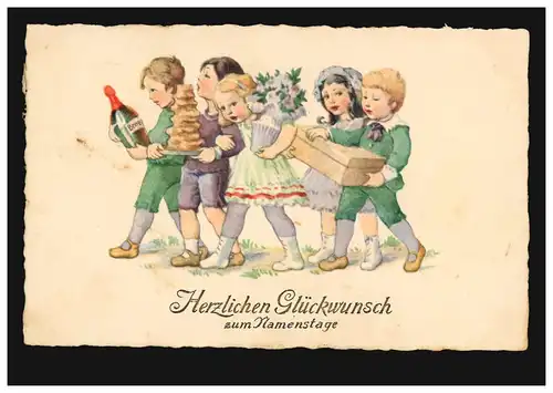 Carte de vue enfants Jours de nom: En route pour le Jubilé, RAVENSBURG 3.7.1925