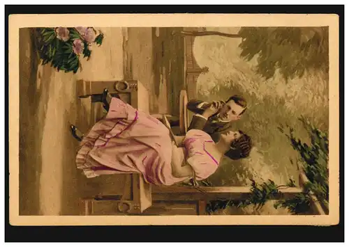 AK Amour Paire d'amour Peinture de A. Memel: Maien-Morgen, Alfeld 30.3.1920