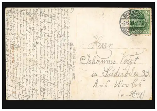 Liebes-AK Liebespaar: Der Abschiedskuss BORBECK (Kr. ESSEN) 2.12.1908