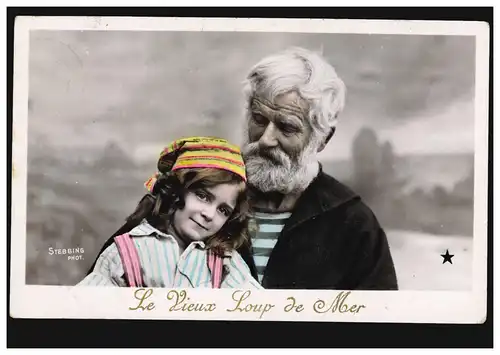 Photo AK Artiste Eduard Stebbing: Grand-père avec petite-fille - Etoile, promu