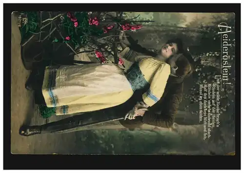 AK Amour couple: Heideruslein!, colorié, OSNABRUCK 22.5.1911