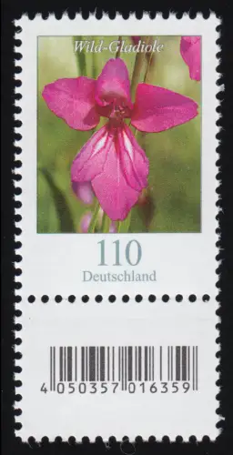 3471 Wild-Gladiole 110 Cent, mit großer Nummer und Codierfeld **