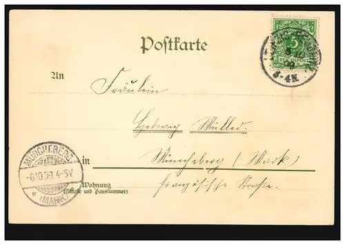Künstler-AK Was sich liebt, das neckt sich! - Herzliche Grüsse ... , 5.10.1899