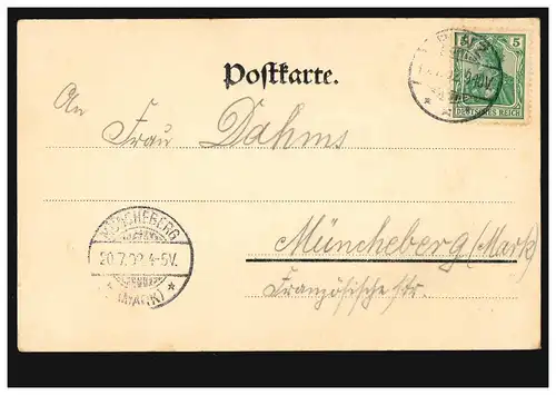 Künstler-Ansichtskarte Der Königsstuhl (Rügen), handkoloriert, BINZ 1902 