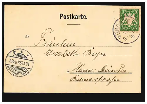 Carte de l'artiste: Alexander Zick: Röslein sur les païens MUNICH 9.11.1898