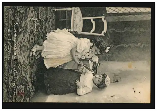 France Photo AK Deux filles avec miroir, édition H. Manuel Paris, 9.7.1904