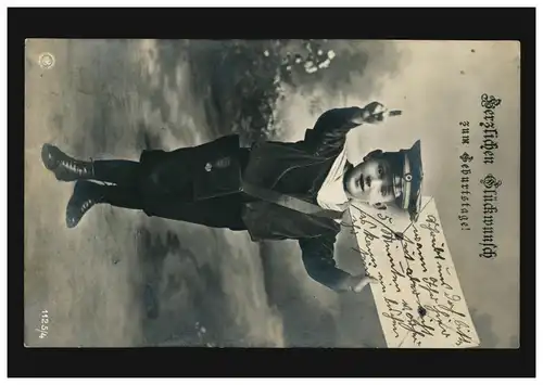 Photo AK Enfants Anniversaire Garçon comme facteur, BURGStall / WOLMIRSTEDT 27.6.10