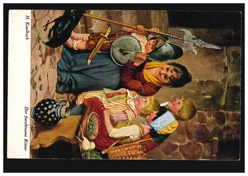 Carte d'artistes enfants H. Kaulbach: Le Chevalier Terrible, inutilisé