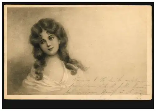 AK Mädchenportrait - Das schüchterne kleine Mädchen, STADTSULZA 26.4.1904