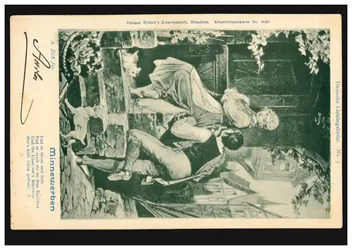 AK Alexander Zick: Minnewerben, Verlag Attmar Zierer, INNSBRUCK um 1900