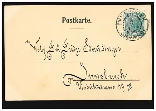 AK Alexander Zick: Minnebörden, Editeur Attmar Zierer, INNSBRUCK vers 1900