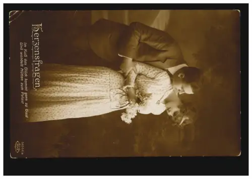 AK questions de cœur comme un post sur le terrain 23.12.1917 à Milspe/Westfalen