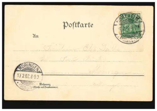 AK Fers à cheval en violette avec poème d'amour: De cette petite carrette ... 1902