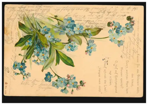 AK violette avec poème d'amour: Tu connais bien la fleur, ... BERLIN 6.1.1904