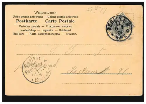 AK Veilchen mit Liebesgedicht: Kennst Du das Blümlein wohl, ... BERLIN 6.1.1904