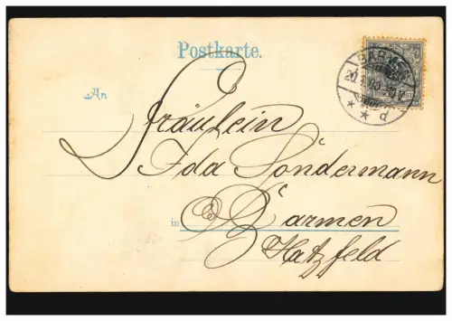 AK Distributeur de vin dans l'auberge, poème: Un Bussel est une chose snob, 1900