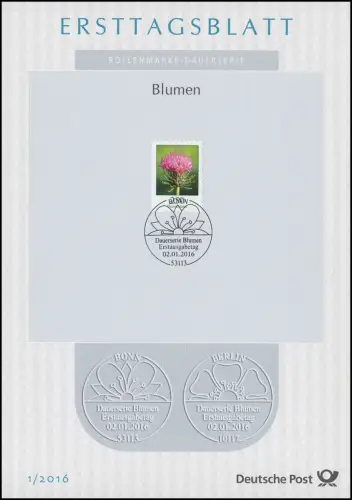 Bulletins de premier jour ETB Bund millésime 2016 N° 1-43 complet