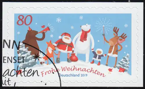 3505 Weihnachten mit Freunden, selbstklebend auf neutraler Folie, O