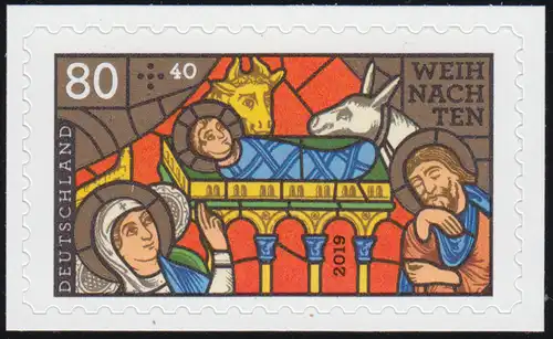 3500 Weihnachten Kirchenfenster, selbstklebend auf neutraler Folie, **