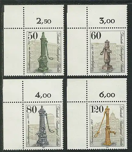 689-692 Pompes routières 1983, coin o.l.