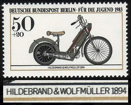 694DD Jugend Motorrad 50 Pf  - Doppeldruck schwarz **