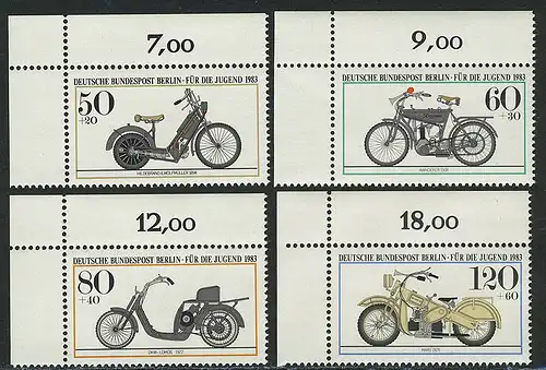 694-697 Jeunes motos 1983, coin o.l. phrase **