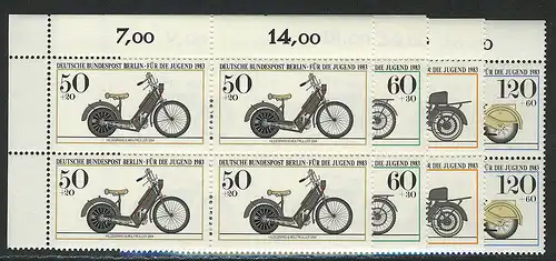 694-697 Jugend Motorräder 1983, E-Vbl o.l. Satz **