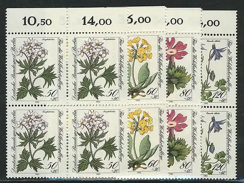 703-706 Wofa Fleurs alpines 1983, OR-Vbl Set **