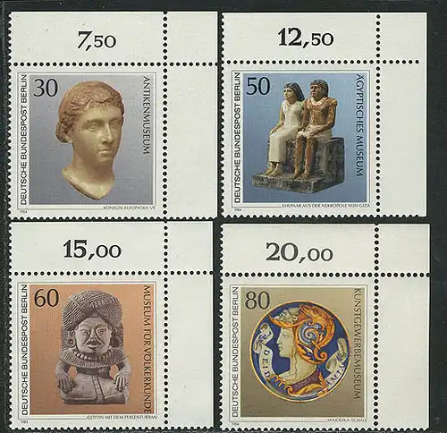 708-711 Kunstschätze 1984, Ecke o.r. Satz **