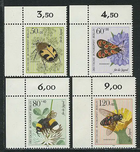 712-715 jeunes pollinisateurs 1984, coin o.l. phrase **