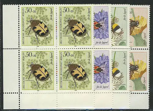 712-715 Jugend Bestäuberinsekten 1984, E-Vbl u.l. Satz**