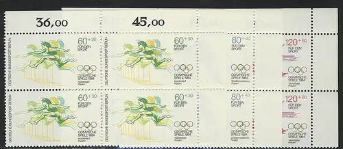 716-718 Sporthilfe 1984, E-Vbl o.r. Satz **